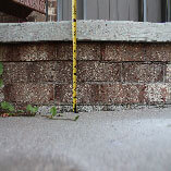 Sunken patio shown after concrete lifting.