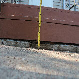 Uneven slab shown before PolyLift concrete lifting.