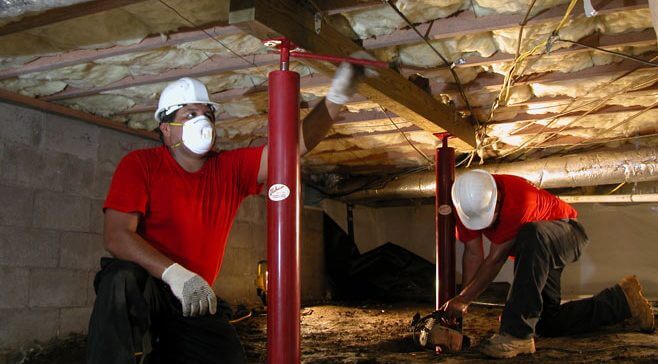 crawl space support column installation