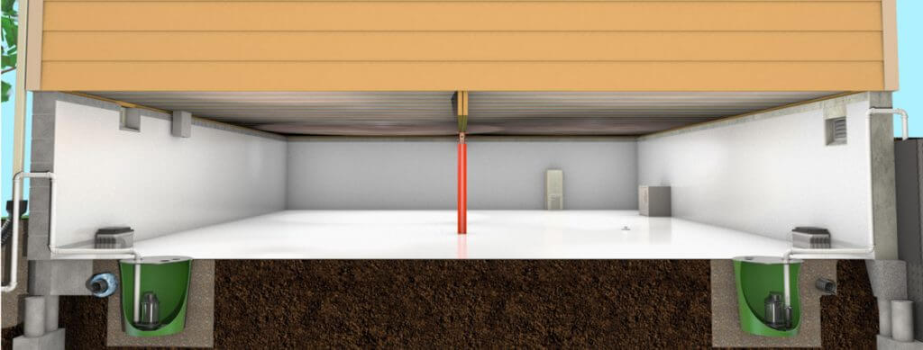 Encapsulated crawl space.