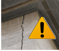 Crack on the exterior wall of a home