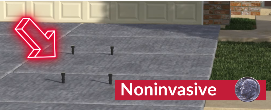 small port hole for concrete leveling with polyurethane