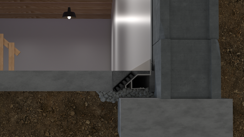 basement waterproofing subsurface dual drain system